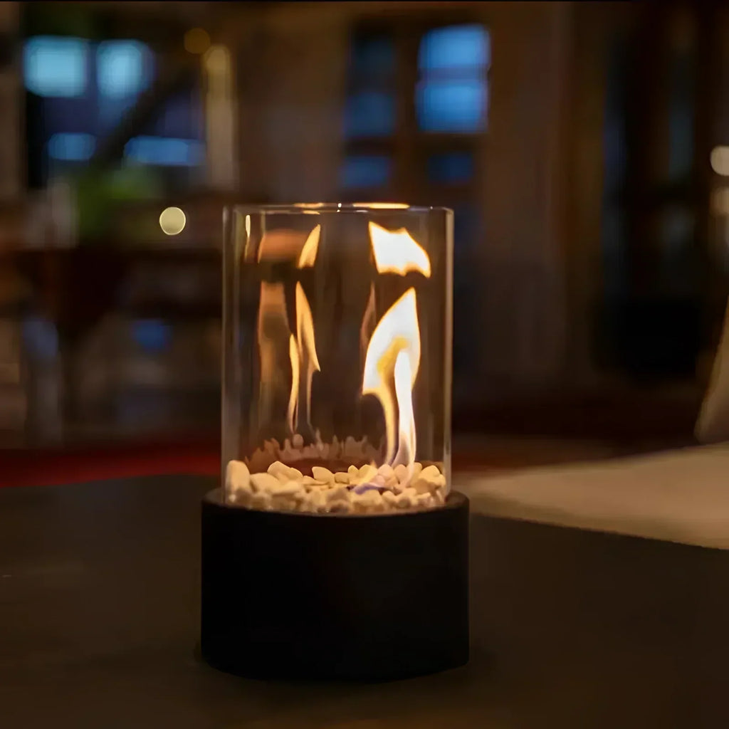 Portable Glass Bioethanol Fireplace | Ventless Indoor-Outdoor Fire Pit | elesira