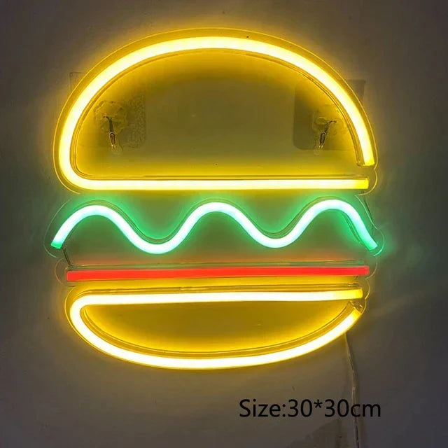 QuickBite - Fast Food Neon Sign Night Light | elesira