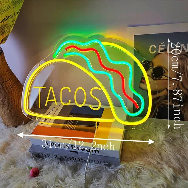 QuickBite - Fast Food Neon Sign Night Light | elesira