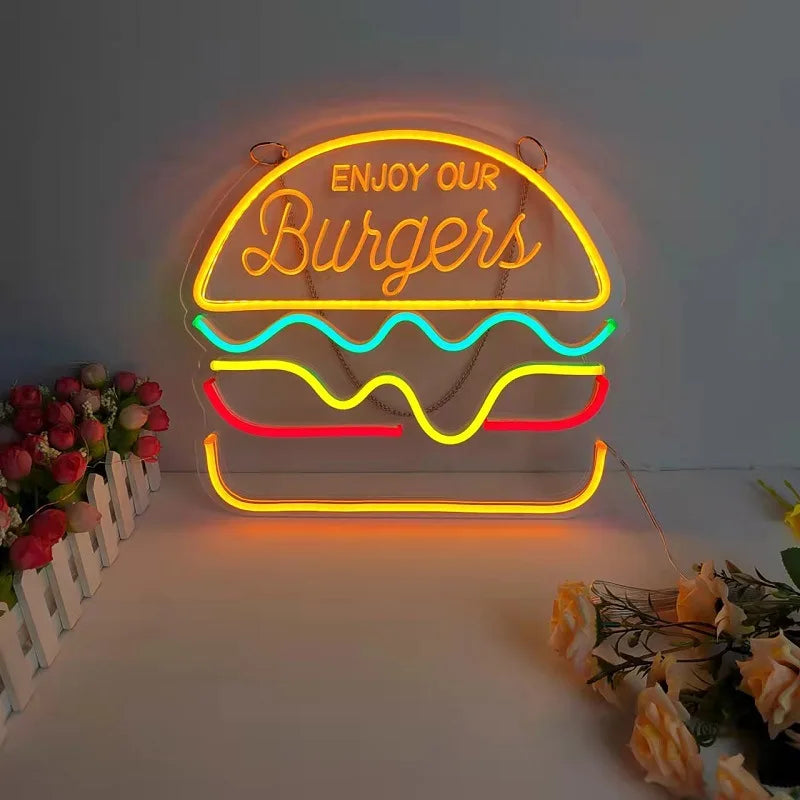 QuickBite - Fast Food Neon Sign Night Light | elesira