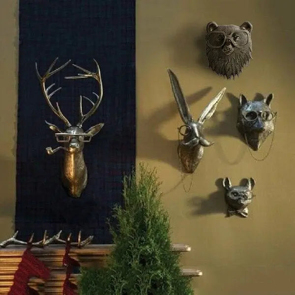 Wall Artwork Featuring Animal Head Design | elesira
