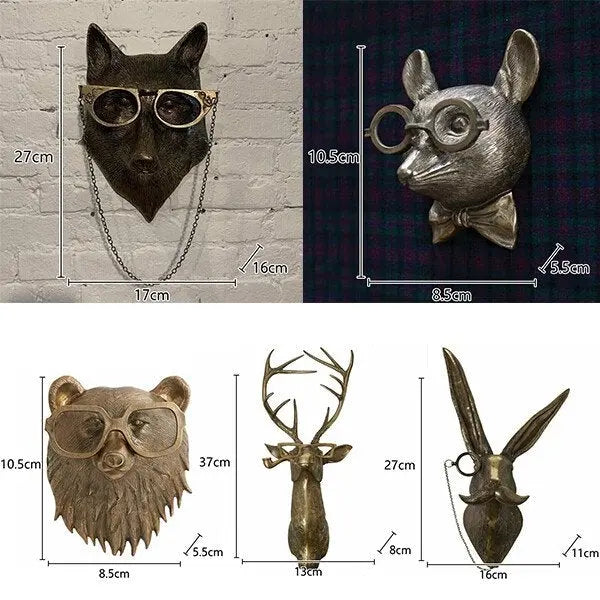 Wall Artwork Featuring Animal Head Design | elesira