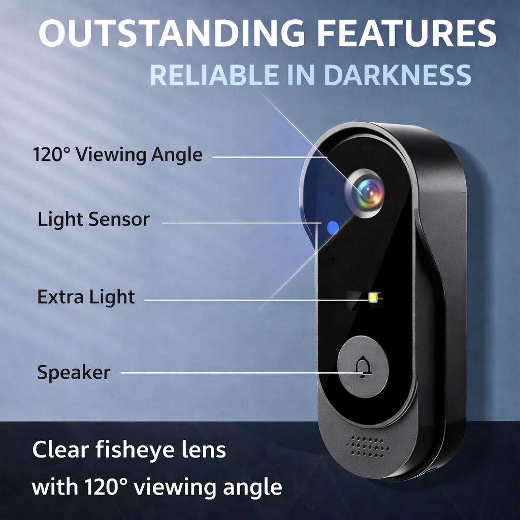 Video Doorbell with Camera - Live View and Two-Way Audio - Night Vision | elesira