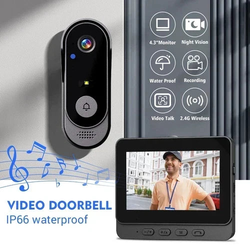 Video Doorbell with Camera - Live View and Two-Way Audio - Night Vision | elesira