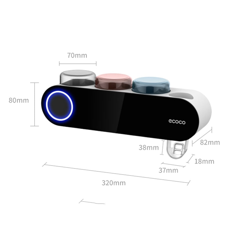 Support intelligent pour brosses à dents avec stérilisation UV, pour une salle de bain bien rangée | elesira