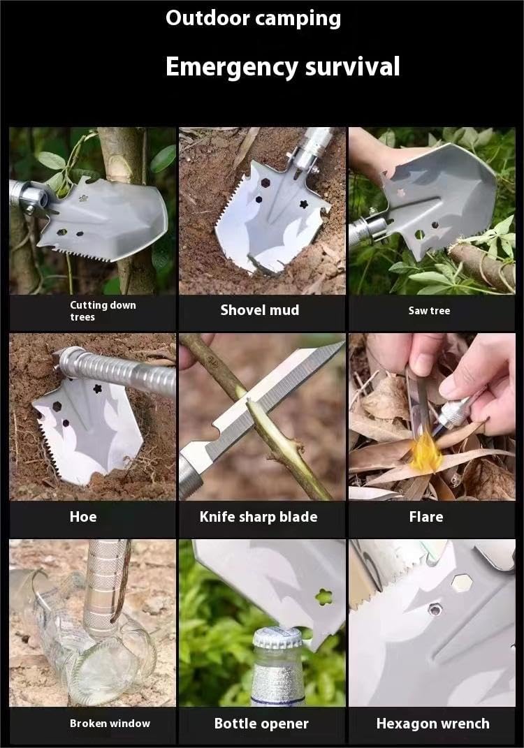 Versatile Folding Survival Shovel – 16 Essential Tools in One | elesira