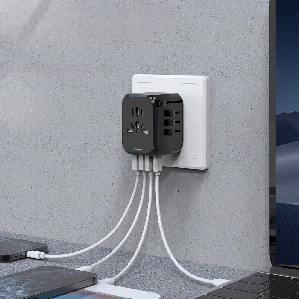 Smart reiseadapter med USB-ladeporter | elesira