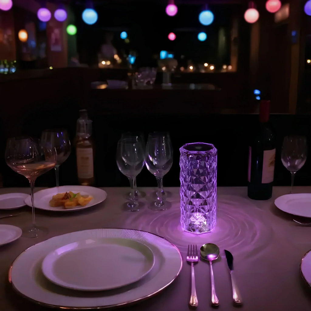 RadiantGlow-kristallen aanraaklamp – Dimbare ledverlichting met kleurwisseling | elesira
