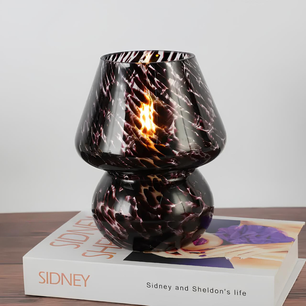 Hand-Blown Glass Art Lamp – Elegant Ambient Lighting for Home Décor | elesira