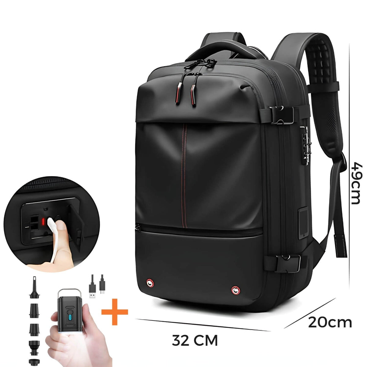 Mochila de viaje SpaceSaver Pro con sistema de compresión integrado | elesira