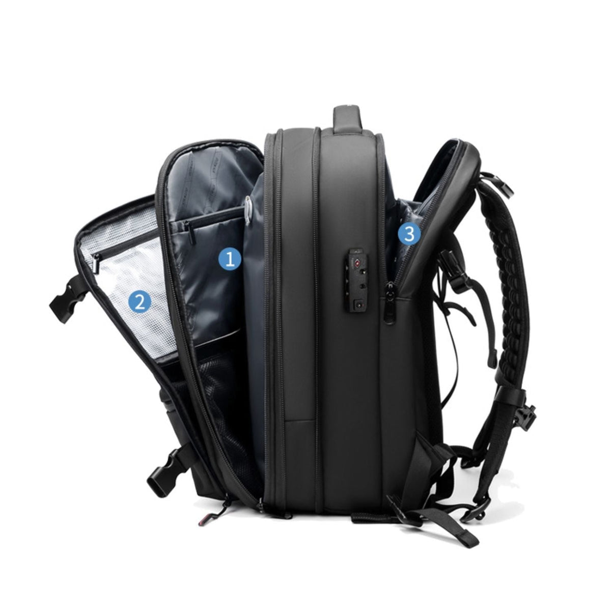 Mochila de viaje SpaceSaver Pro con sistema de compresión integrado | elesira