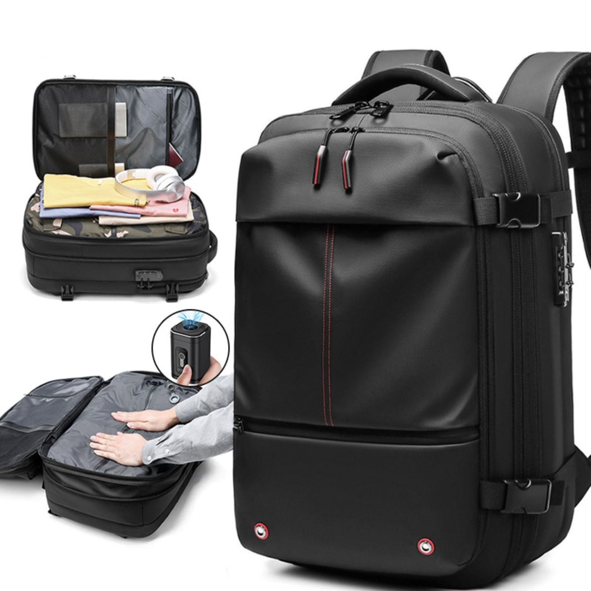 Mochila de viaje SpaceSaver Pro con sistema de compresión integrado | elesira