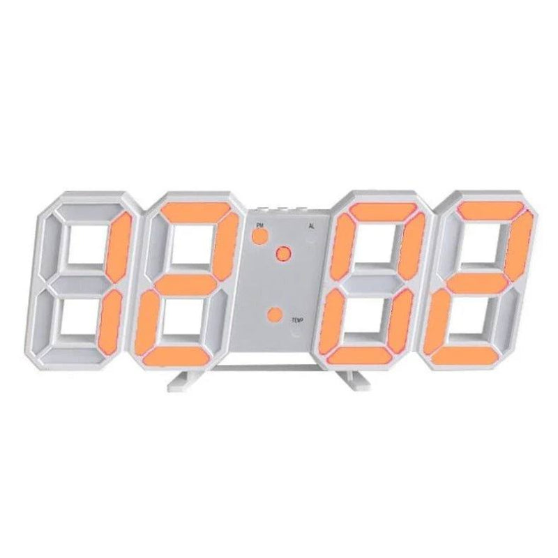 Horloge murale élégante à LED en 3D avec luminosité réglable | elesira