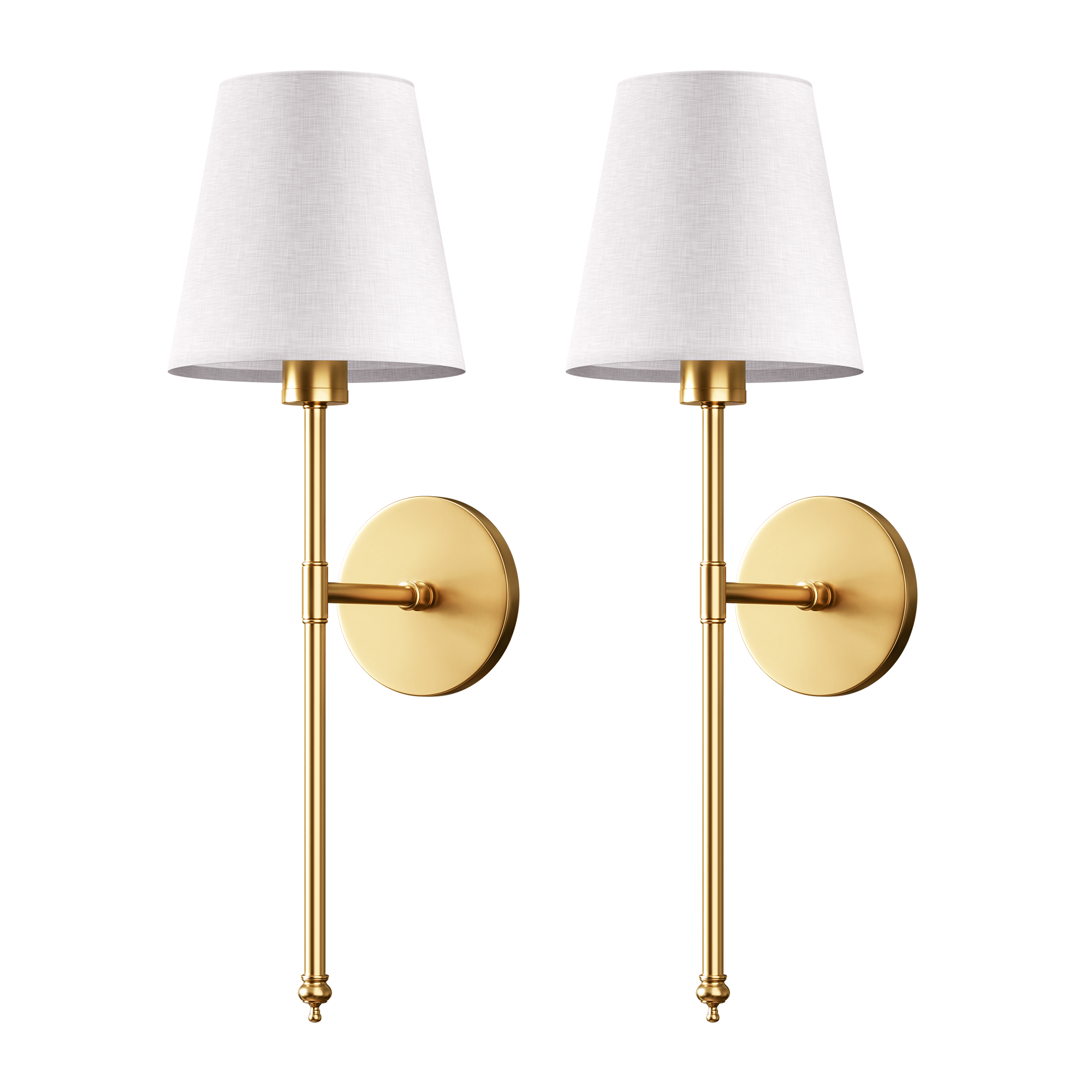 Wall Light - Fabric Shade - Set of 2 - 3M Adhesive Mount - LumiStick Duo | elesira