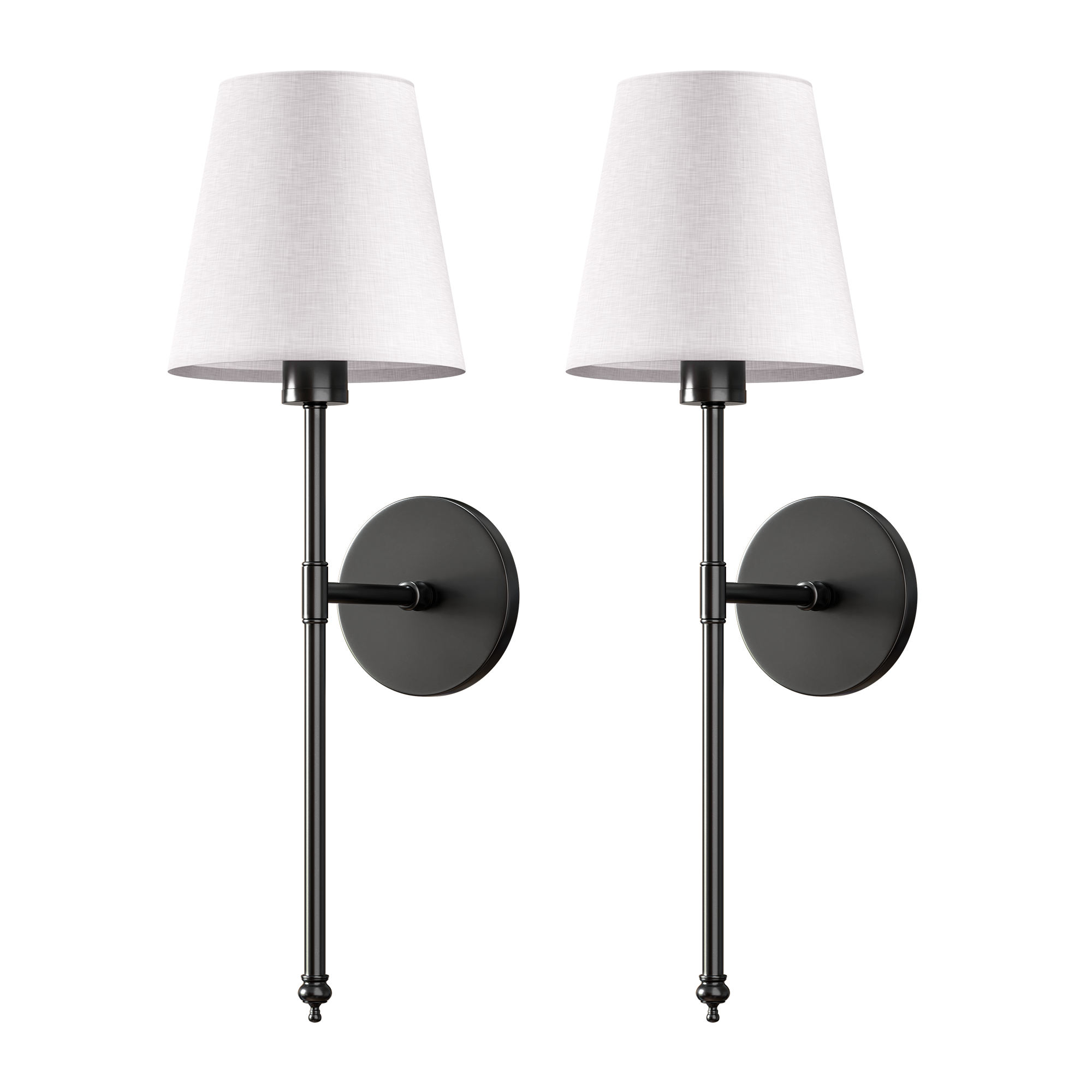 Wall Light - Fabric Shade - Set of 2 - 3M Adhesive Mount - LumiStick Duo | elesira