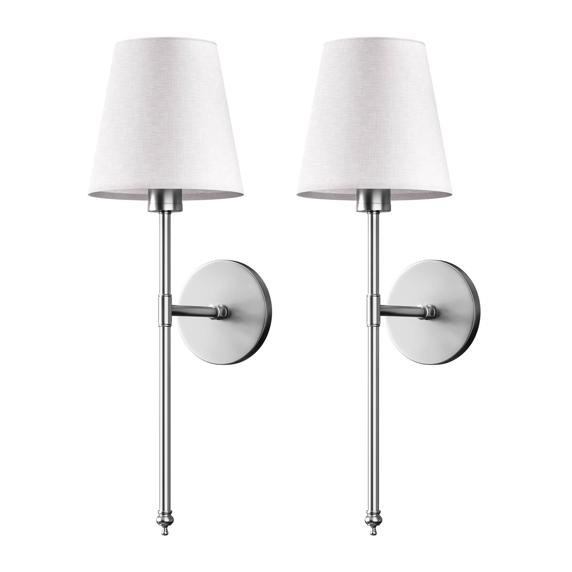 Wall Light - Fabric Shade - Set of 2 - 3M Adhesive Mount - LumiStick Duo | elesira