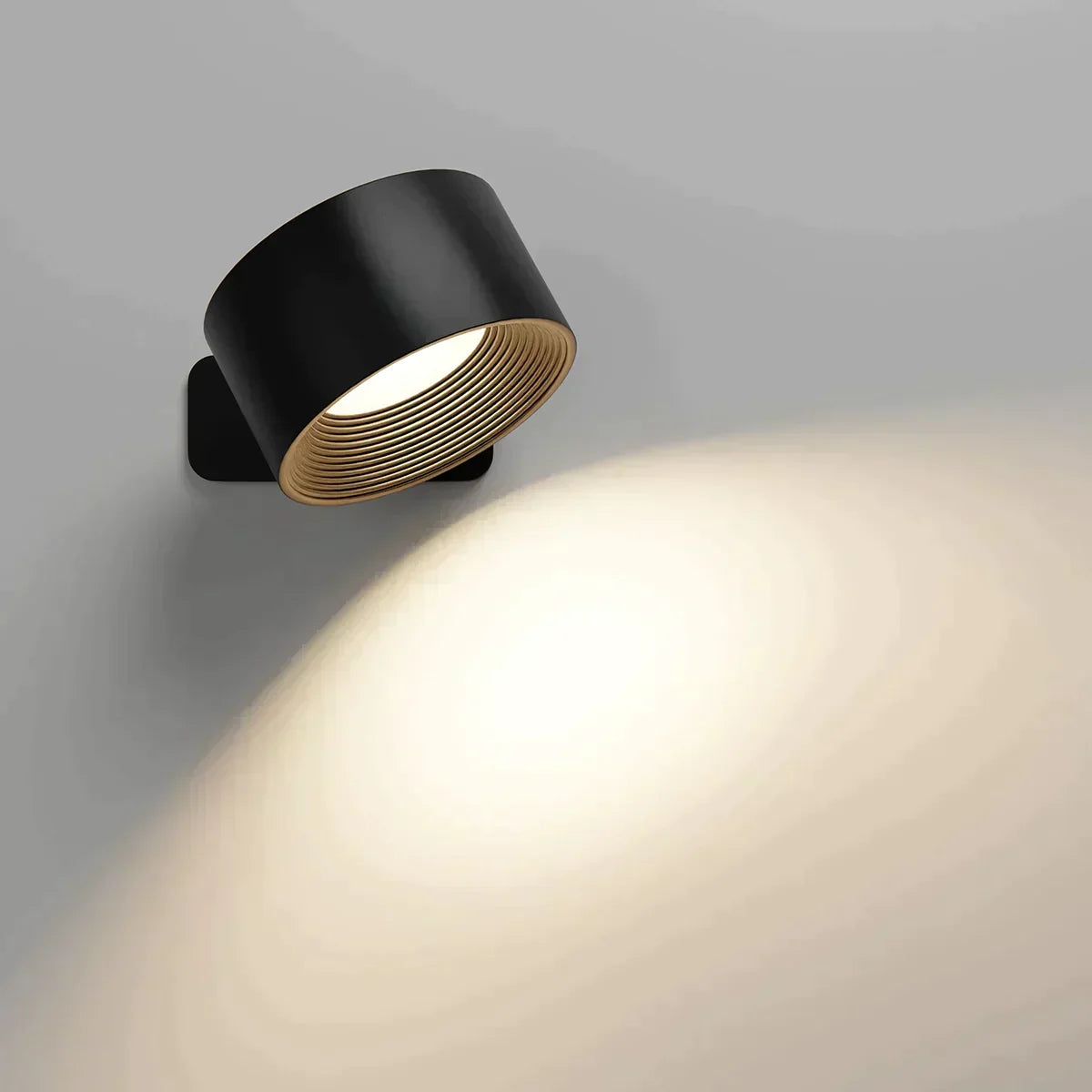 BrightBeam Cordless 360 Degree Wall Lamp Rechargeable Wireless | elesira