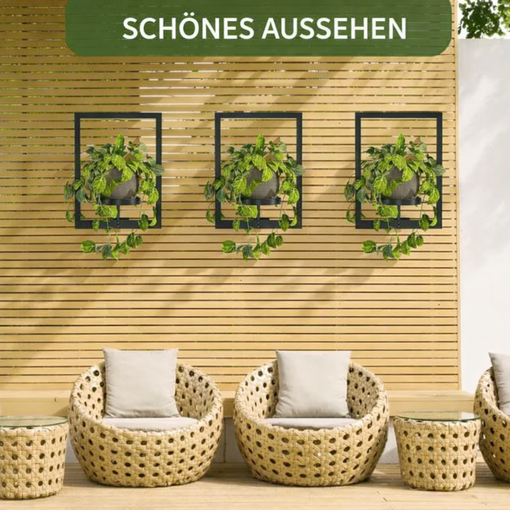 Soporte de pared para plantas - Diseño contemporáneo de metal - Ahorra espacio y es versátil | elesira