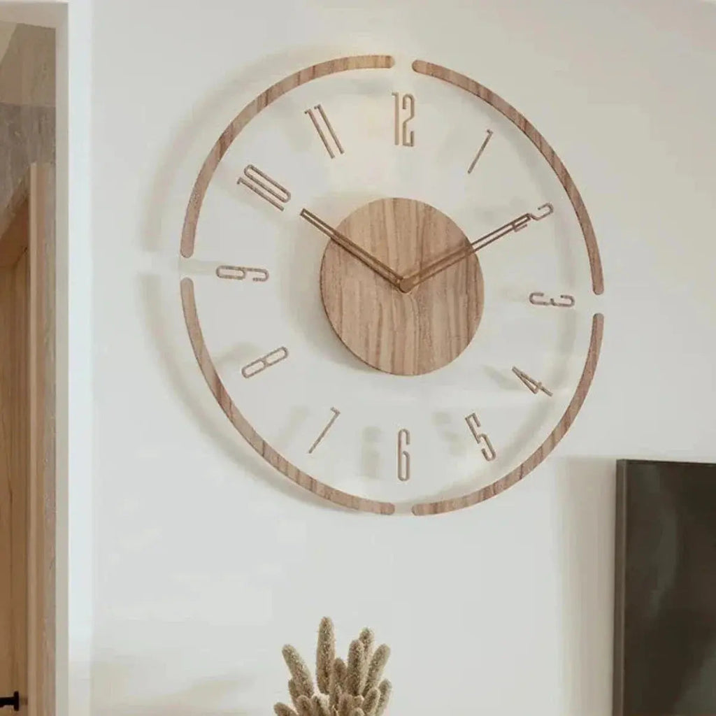 Wall Clock in Scandinavian Design - Silent Quartz Movement | elesira