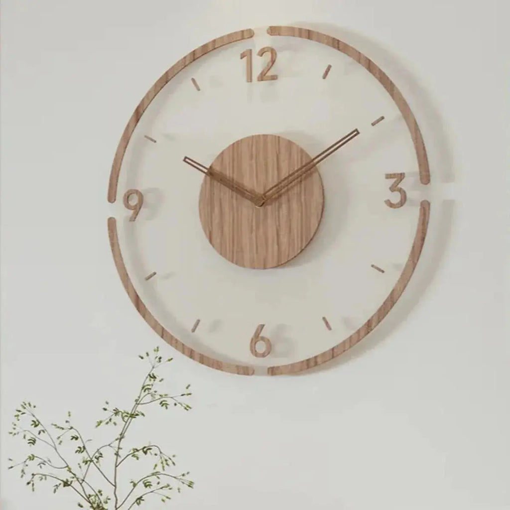 Wall Clock in Scandinavian Design - Silent Quartz Movement | elesira