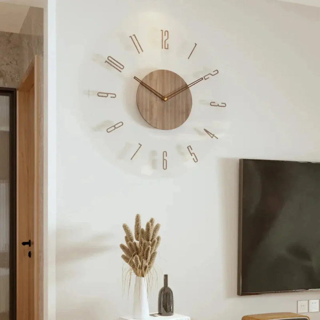 Wall Clock in Scandinavian Design - Silent Quartz Movement | elesira