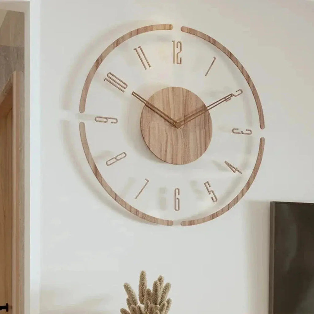 Wall Clock in Scandinavian Design - Silent Quartz Movement | elesira