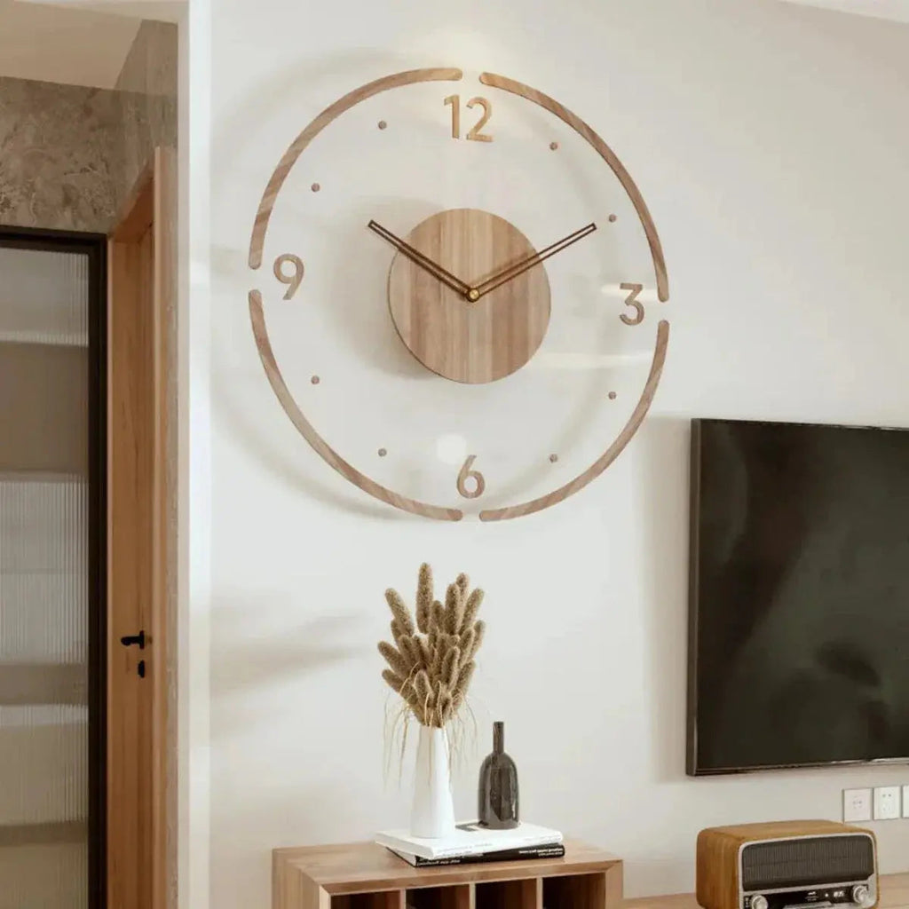Wall Clock in Scandinavian Design - Silent Quartz Movement | elesira