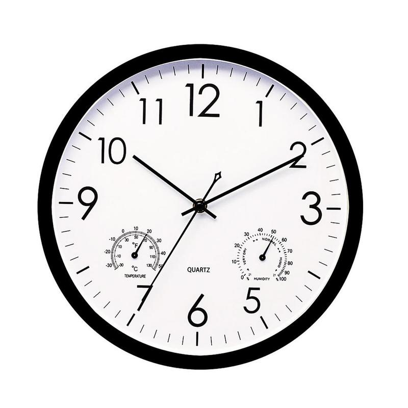 Reloj de exterior resistente a la intemperie de 30 cm con lecturas de temperatura y humedad | elesira