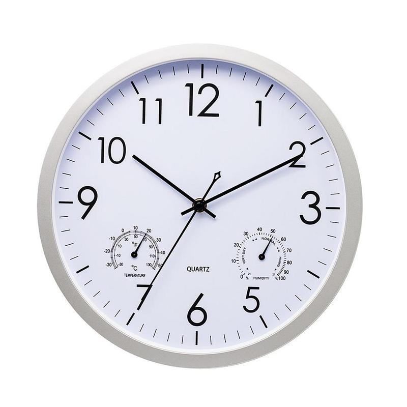 Reloj de exterior resistente a la intemperie de 30 cm con lecturas de temperatura y humedad | elesira