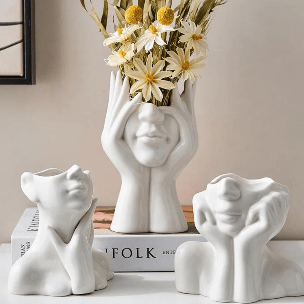 Elegant hvid vase - Stilfuld moderne detalje til dit hjem | elesira