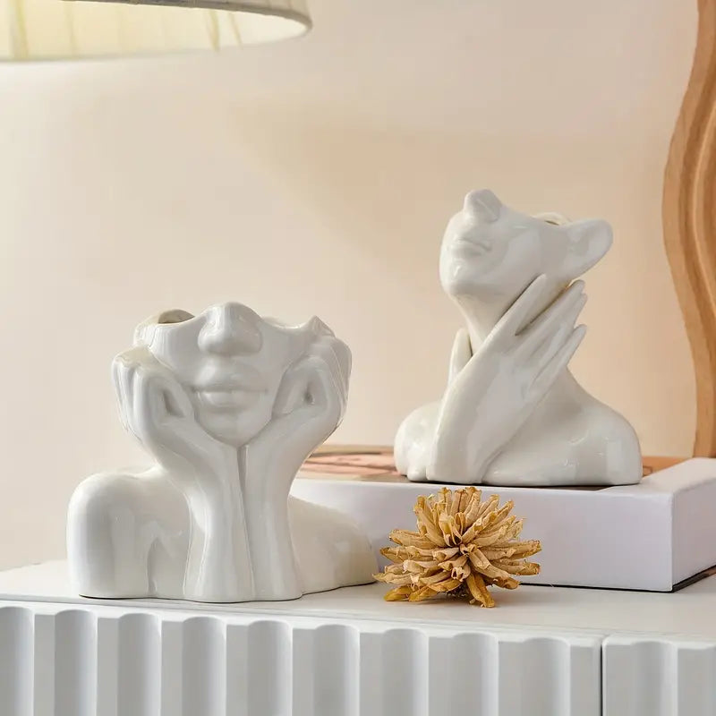 Elegant hvid vase - Stilfuld moderne detalje til dit hjem | elesira