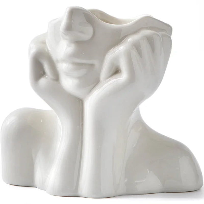Elegant hvid vase - Stilfuld moderne detalje til dit hjem | elesira