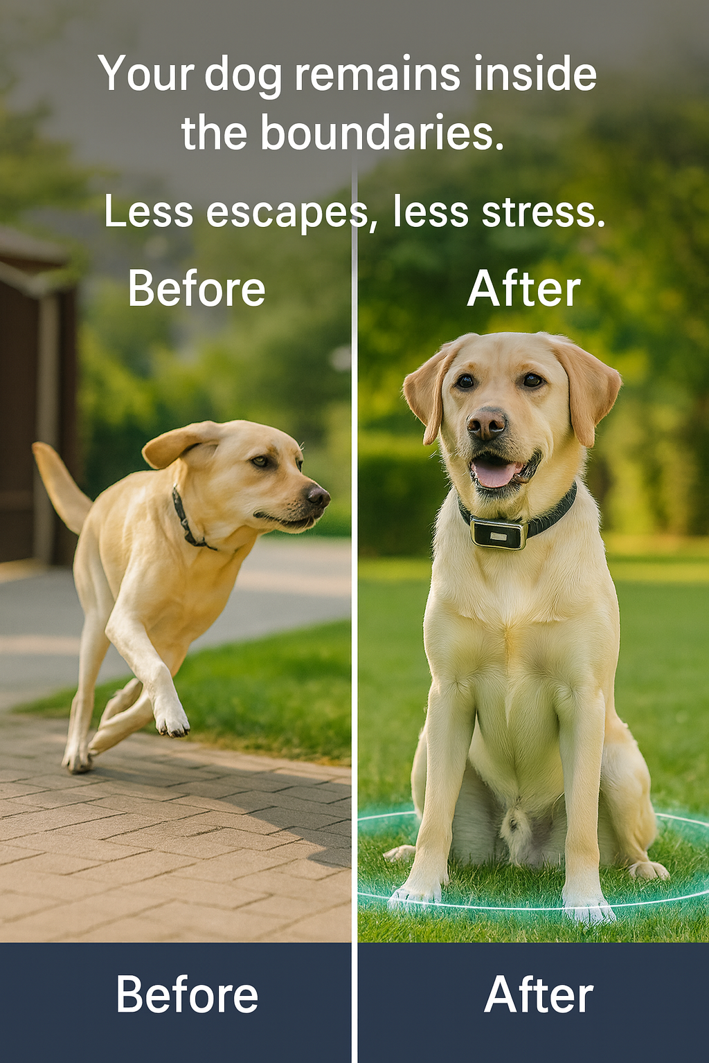 Système intelligent de délimitation pour animaux avec collier de dressage - solution 2-en-1 | elesira