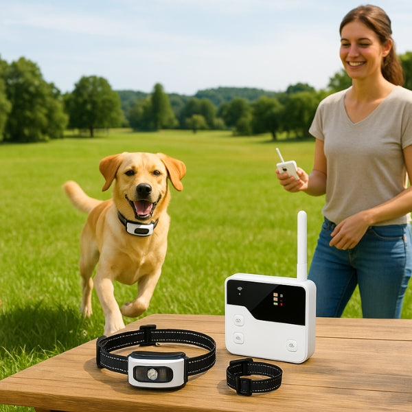 Système intelligent de délimitation pour animaux avec collier de dressage - solution 2-en-1 | elesira