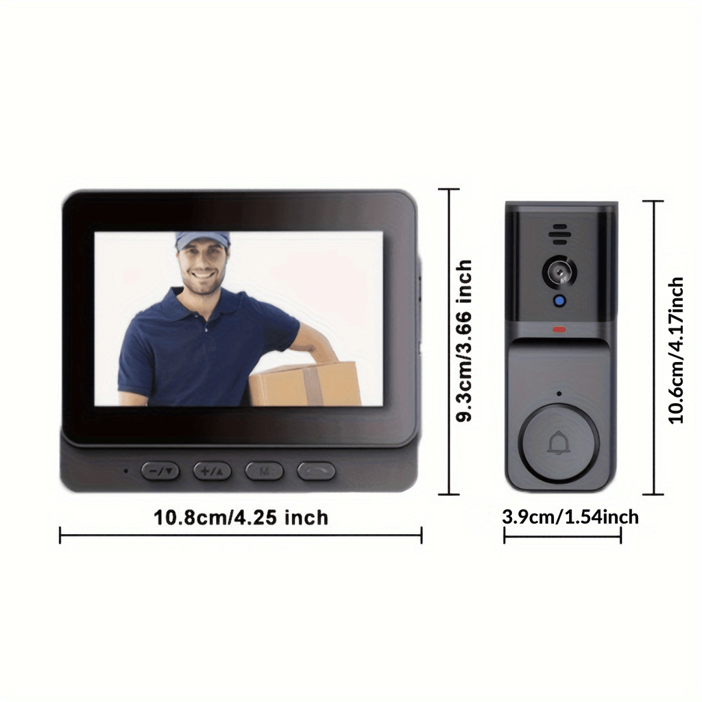 Intelligente kabellose Türklingelkamera mit 4,3-Zoll-Display | elesira