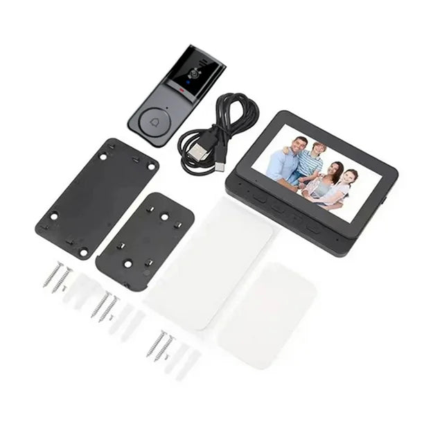 Intelligente kabellose Türklingelkamera mit 4,3-Zoll-Display | elesira