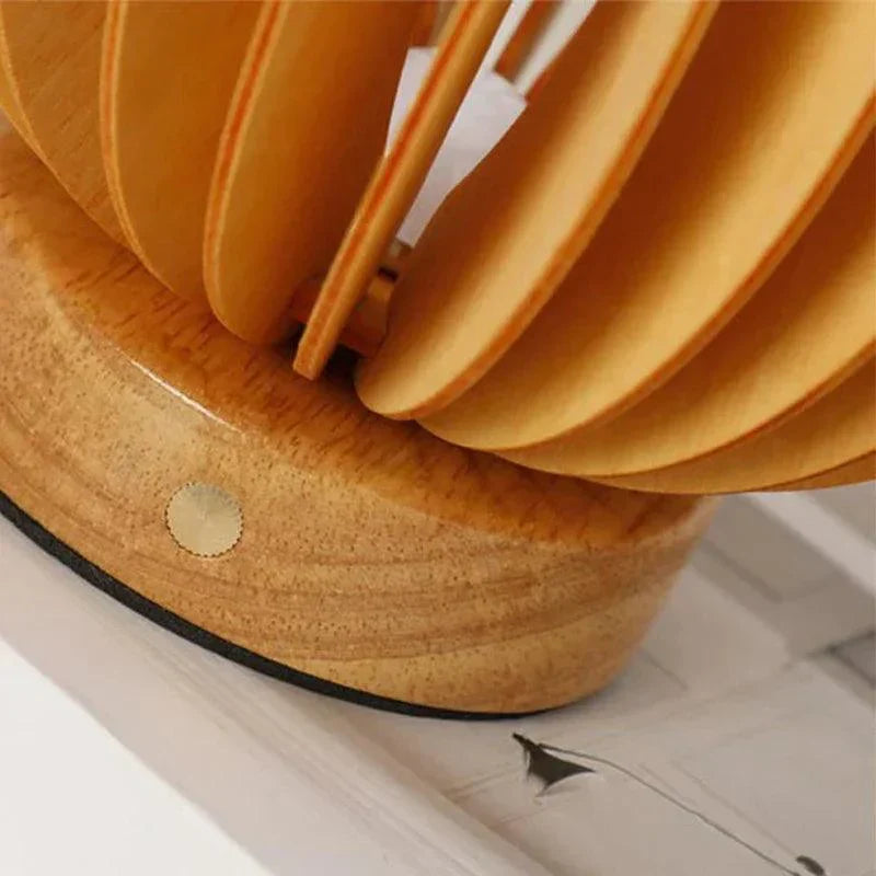 Mirovia | Sculptural Wooden Table Lamp With Touch Controls — Eco-Friendly Bedside Lamp for Living Room and Bedroom | elesira