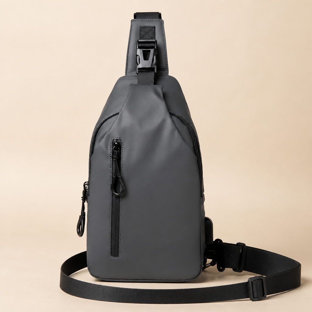 VertaShield – Voděodolná crossbody taška přes rameno s USB nabíjecím portem - elesira