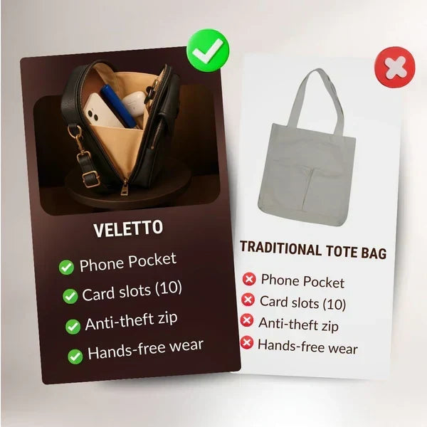 Veletto - PU-leren organizer met twee vakken (60% korting) | elesira