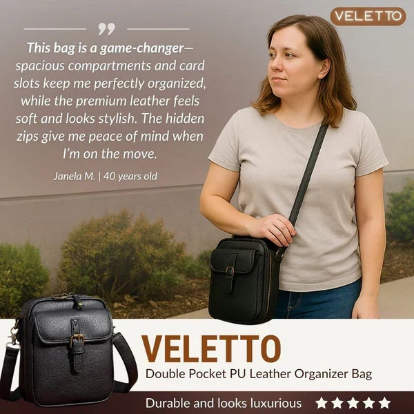 Veletto - PU-leren organizer met twee vakken (60% korting) | elesira