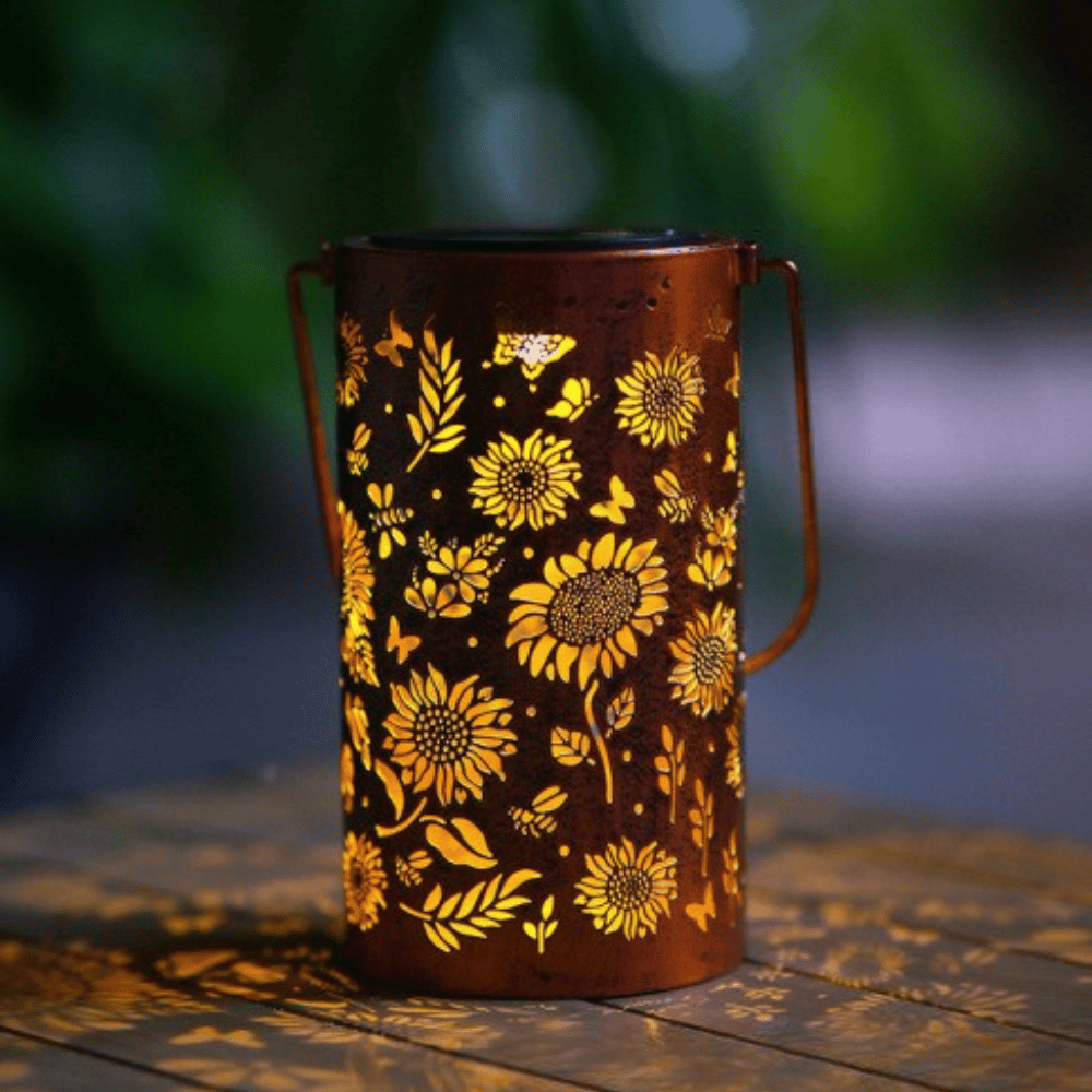 Solar garden lamp with sunflower motif | elesira