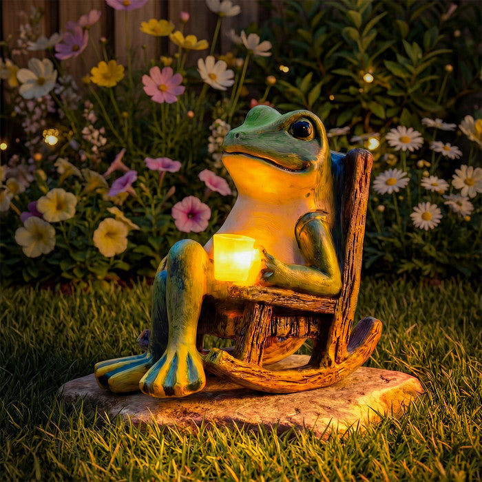 Solar Frog Outdoor Light Featuring Rocking Chair Style | elesira