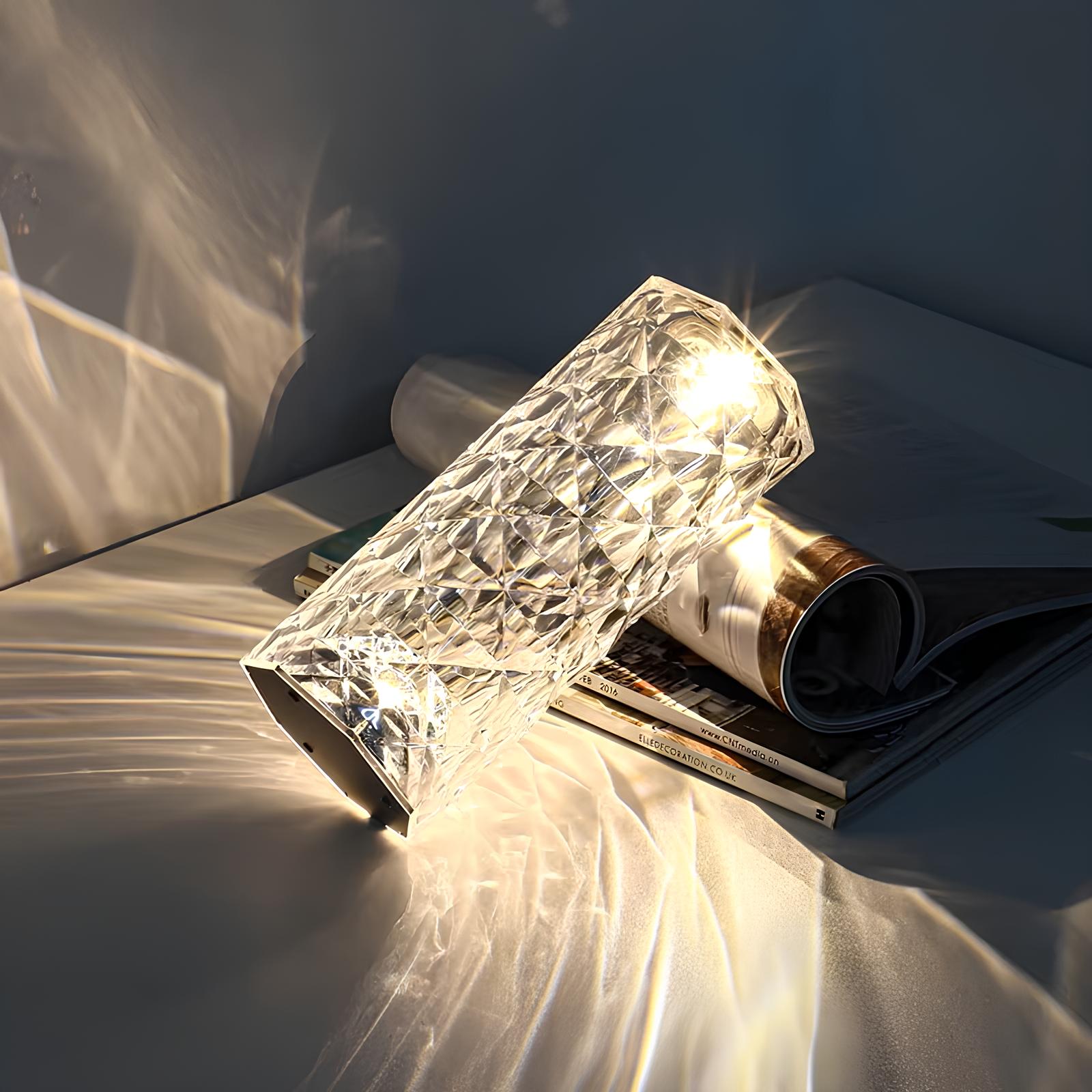 RadiantGlow-kristallen aanraaklamp – Dimbare ledverlichting met kleurwisseling | elesira