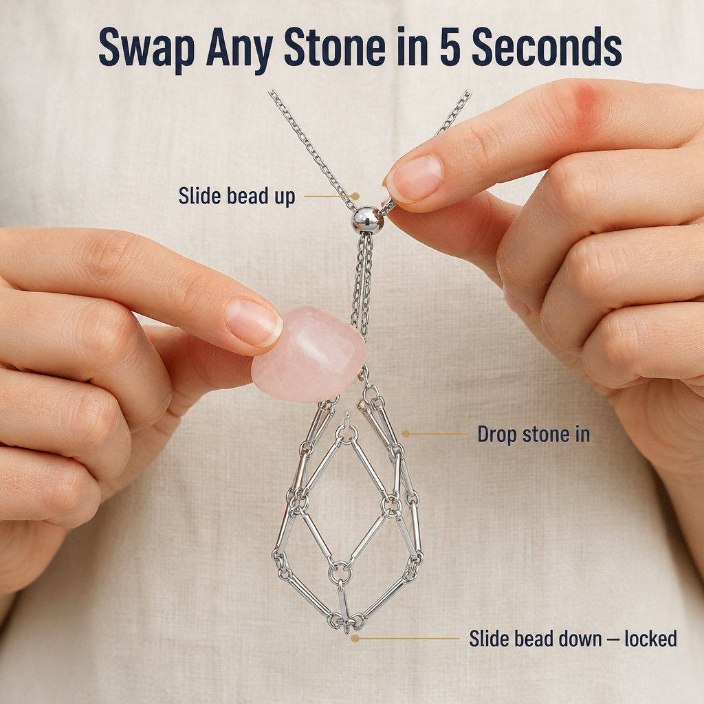 VeraMyst Crystal Cage Necklace | Instantly Wear Every Stone That Powers Your Soul | elesira