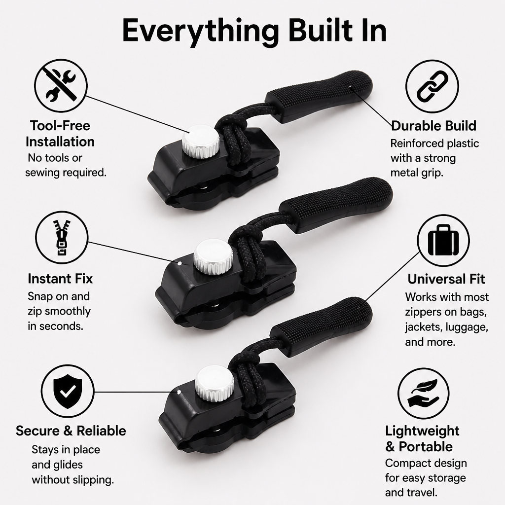 ZipMasterPro - Snap On Freedom and Never Fight a Jam Again | elesira