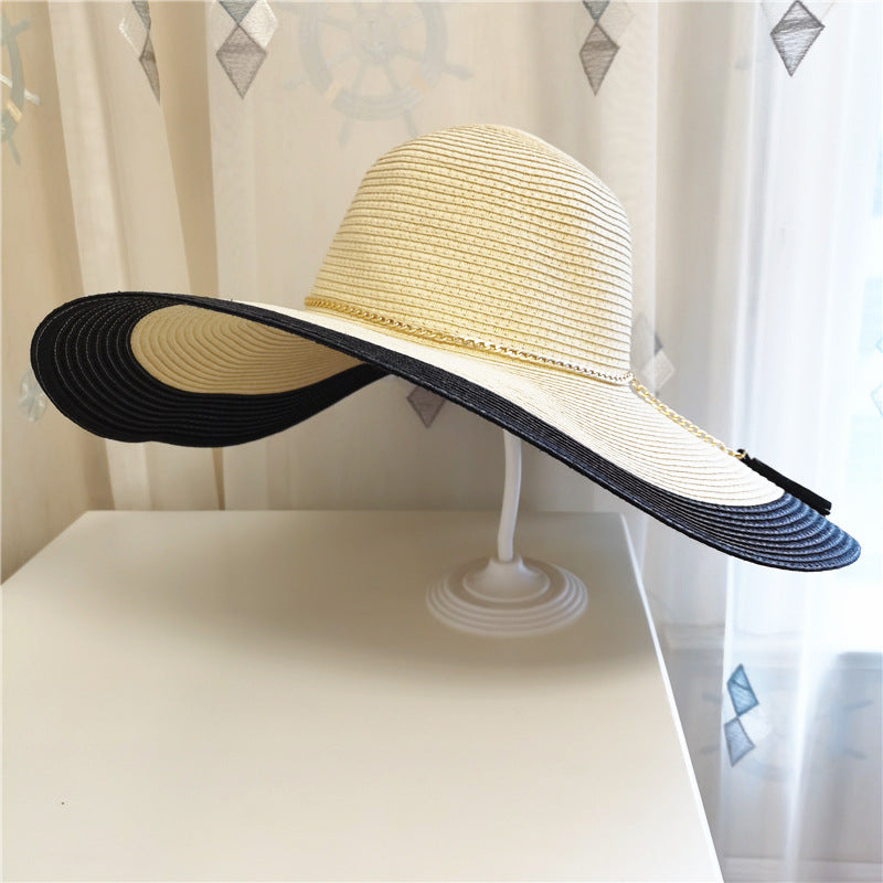 Wide Brim Straw Hat – Stylish Design with UV Protection | elesira