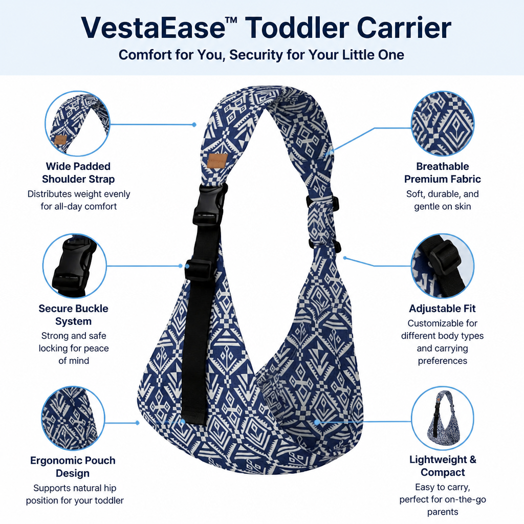 VestaEase | נשאו את הפעוט שלכם בנוחות ותיהנו מחופש בכל צעד | elesira