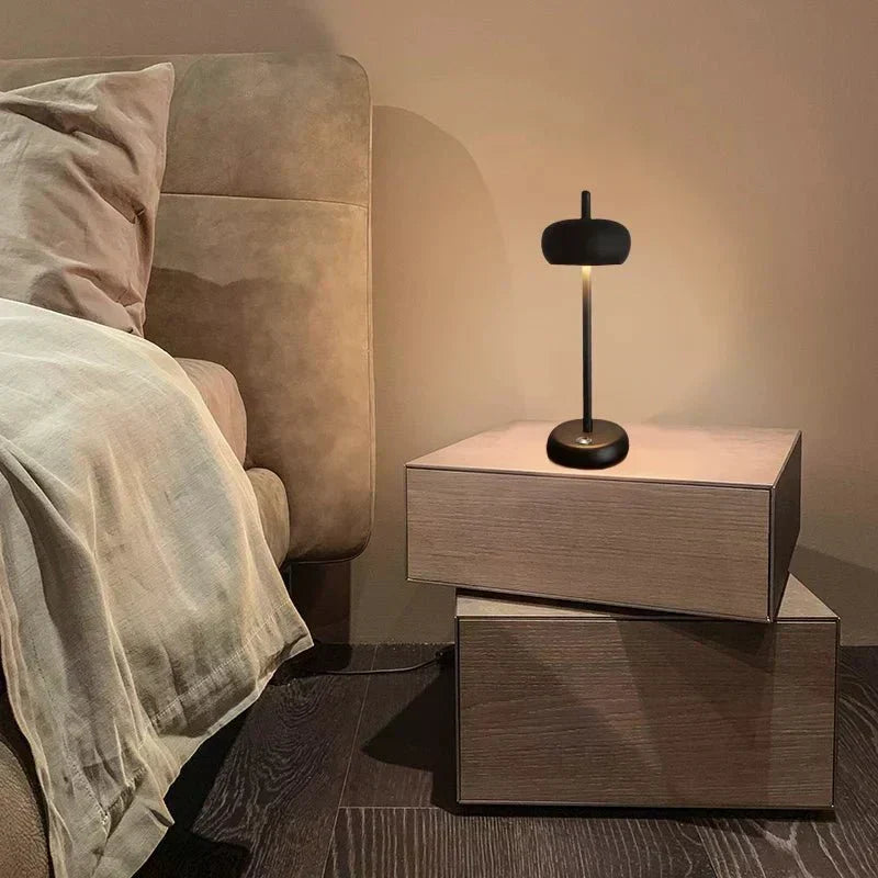 Modern Art Cordless Round LED Table Desk Lamp | elesira