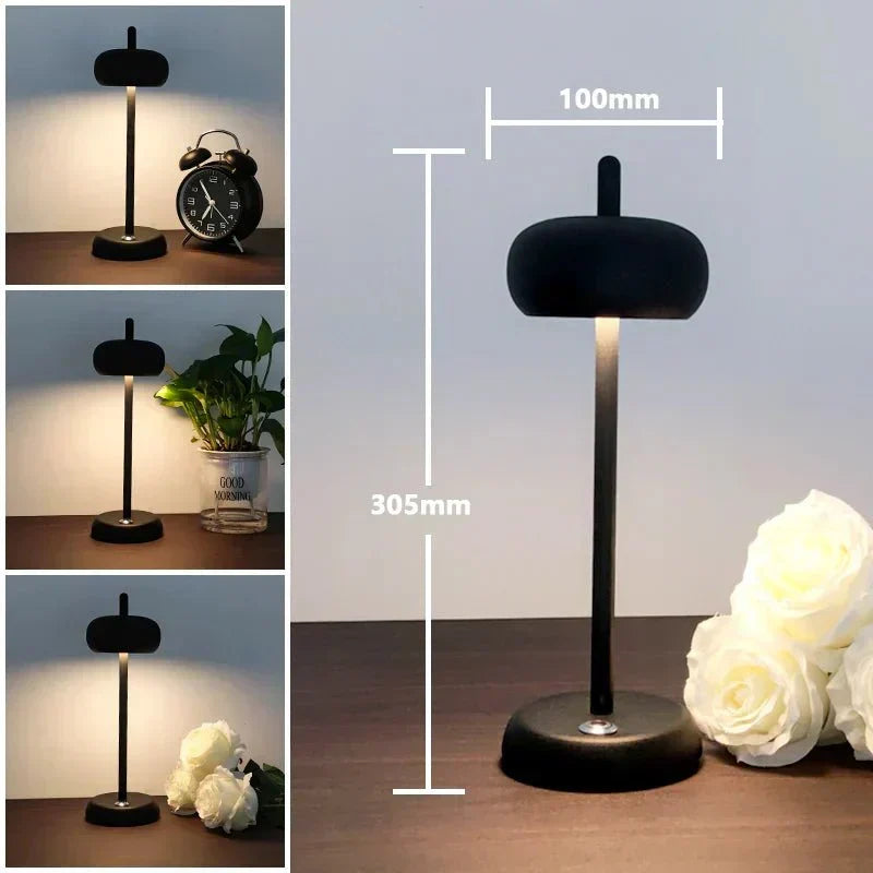 Modern Art Cordless Round LED Table Desk Lamp | elesira