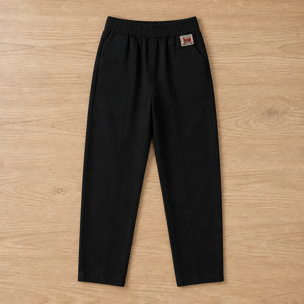 VeloraEase – Relaxed Tapered Cotton Pants with Elastic Comfort Waist | elesira